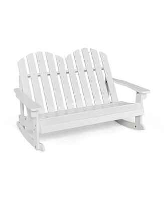 Slickblue 2 Person Adirondack Rocking Chair with Slatted seat