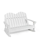 Slickblue 2 Person Adirondack Rocking Chair with Slatted seat