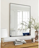 Homlux 24"x36" Rectangular Wall Mirror with Black Aluminum Alloy Frame