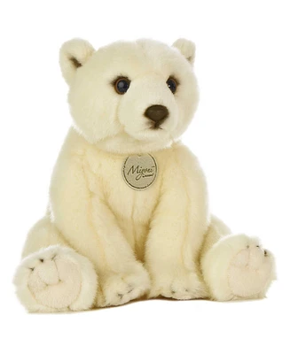 Aurora Medium Polar Bear Miyoni Realistic Plush Toy White 11"