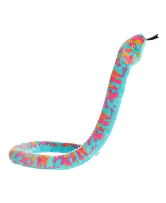 Aurora X-Large Colorful Tie Dye Snake Playful Plush Toy Blue 50"