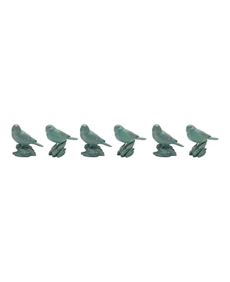 Slickblue Set of 6 Perched Bird Figurines for Home Decor