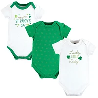 Hudson Baby Baby Girls Cotton Bodysuits, Lucky Lady