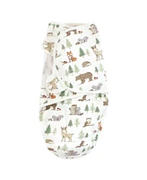 Hudson Baby Baby Boys Quilted Cotton Swaddle Wrap 3pk, Forest Animals, 0-3 Months