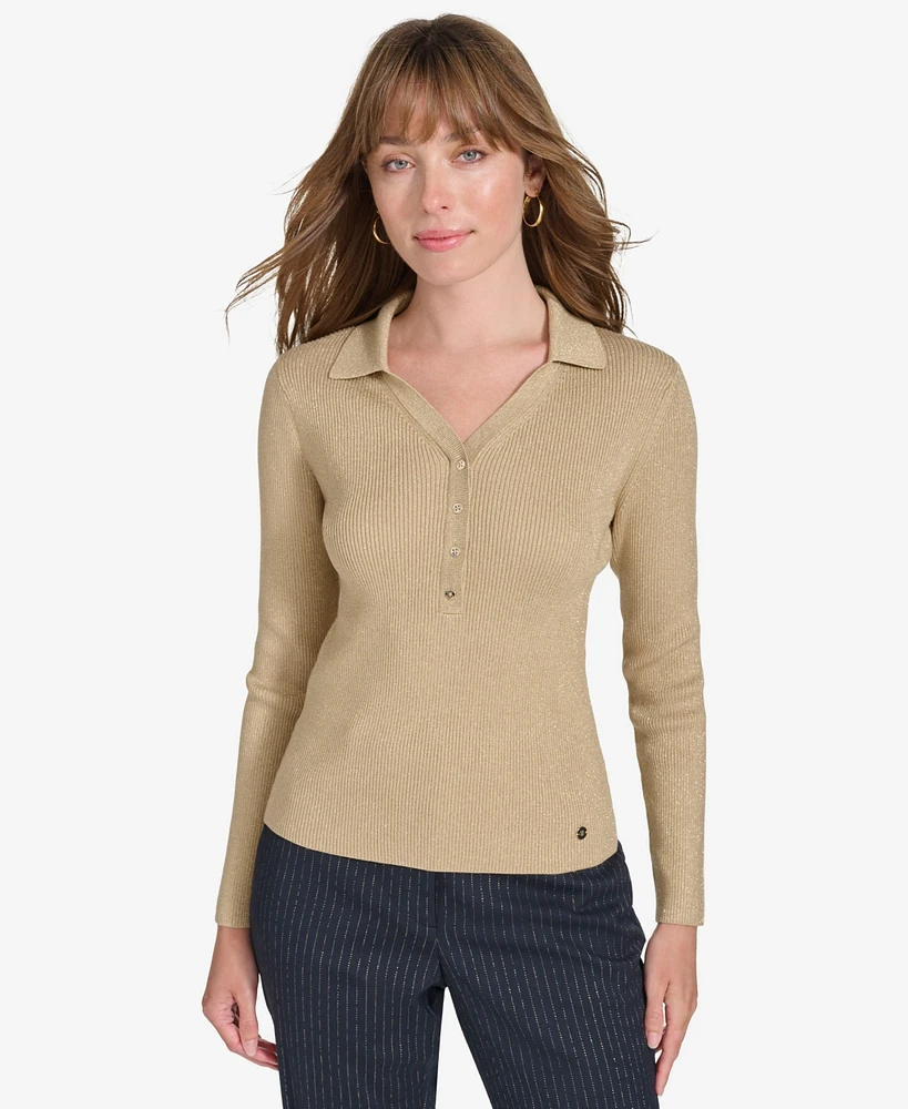 Tommy Hilfiger Women's Ribbed Long-Sleeve Top