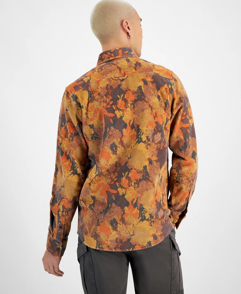 Sun + Stone Men's Aviel Printed Corduroy Shirt, Created for Macy's