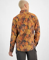 Sun + Stone Men's Aviel Printed Corduroy Shirt, Created for Macy's