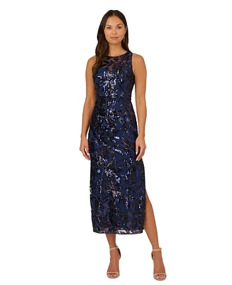 Adrianna Papell Women's Sequined Halter Sheath Dress