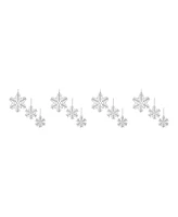 Slickblue Sparkling Glittered Wire Snowflake Ornaments - Set of 12