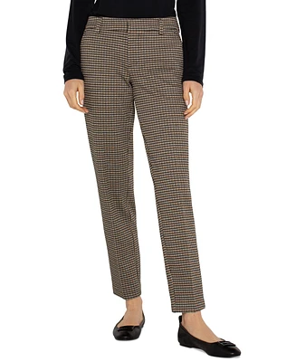 Liverpool Women's Kelsey Mid Rise Plaid Knit Straight-Leg Pants