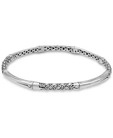 Devata Bali Bamboo Bangle Bracelet in Sterling Silver