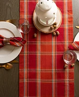 Design Imports Autumn Spice Plaid Table Runner, 14"x108 "