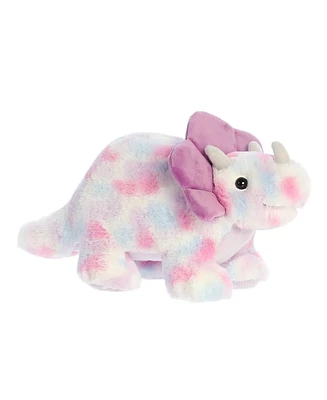 Aurora Medium Watercolor Dinos Triceratops Tyrian Dinos & Dragons Ferocious Plush Toy Purple 12"