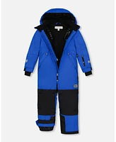 Deux par Toddler Boys One Piece Technical Snowsuit Royal Blue