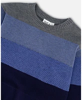 Deux par Big Boys Colorblock Sweater Blue Gradient