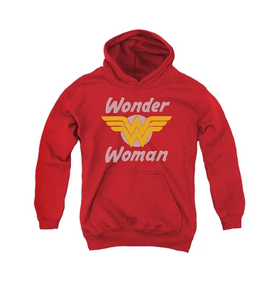 Dc Comics Boys Youth Wonder Woman Wings Pull Over Hoodie / Hooded Sweatshirt