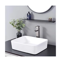 Aquaterior 1 Hole Bathroom Faucet Cold & Hot Water for Countertop Vessel Sink Nickel Diy
