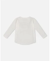 Deux par Big Boys Long Sleeve T-Shirt With Print Off White