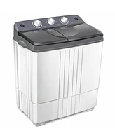 Gymax Portable Washing Machine Compact Twin Tub 20 lbs Capacity Washer Spinner