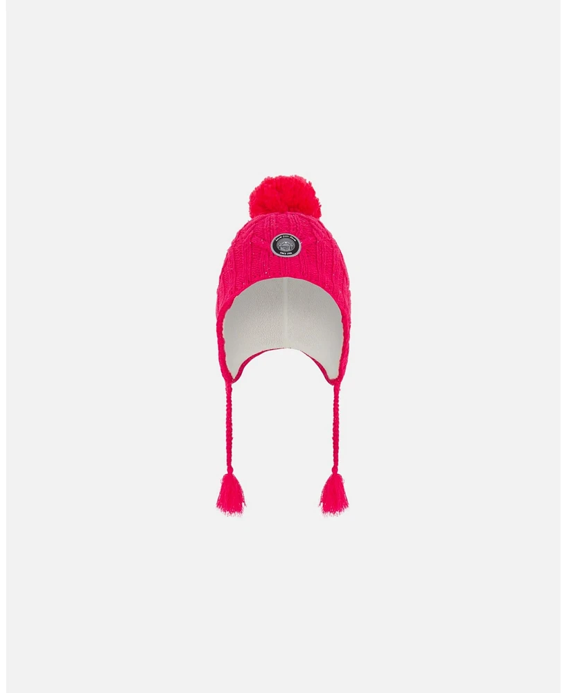 Deux par Deux Girl Peruvian Knit Hat Fuschia Pink - Toddler|Child