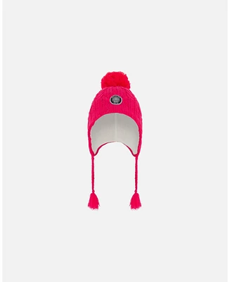 Deux par Deux Girl Peruvian Knit Hat Fuschia Pink - Toddler|Child