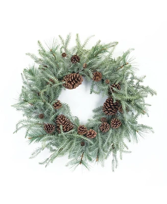 Slickblue Winter Pine Wreath With Pine Cones 29.5"d