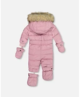 Deux par Baby Girls One Piece Snowsuit Orchid - Infant|Toddler