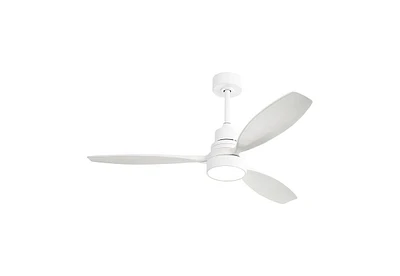 Sofucor 52" Ceiling Fan with Lights & Remote, 3 Poles, Wood Blades, 3 Color Temps, White"