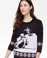 Holiday Lane Women's Skier Crewneck Sweater, Created for Macy's