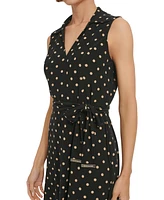 Tommy Hilfiger Women's Polka Dot Jersey Collared Dress