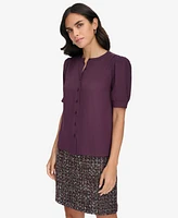 Calvin Klein Petite Button-Front Blouse