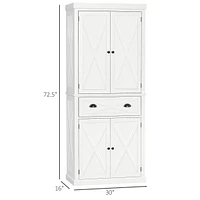 Homcom 72" Kitchen Pantry Storage Cabinet with Adjustable Shelves