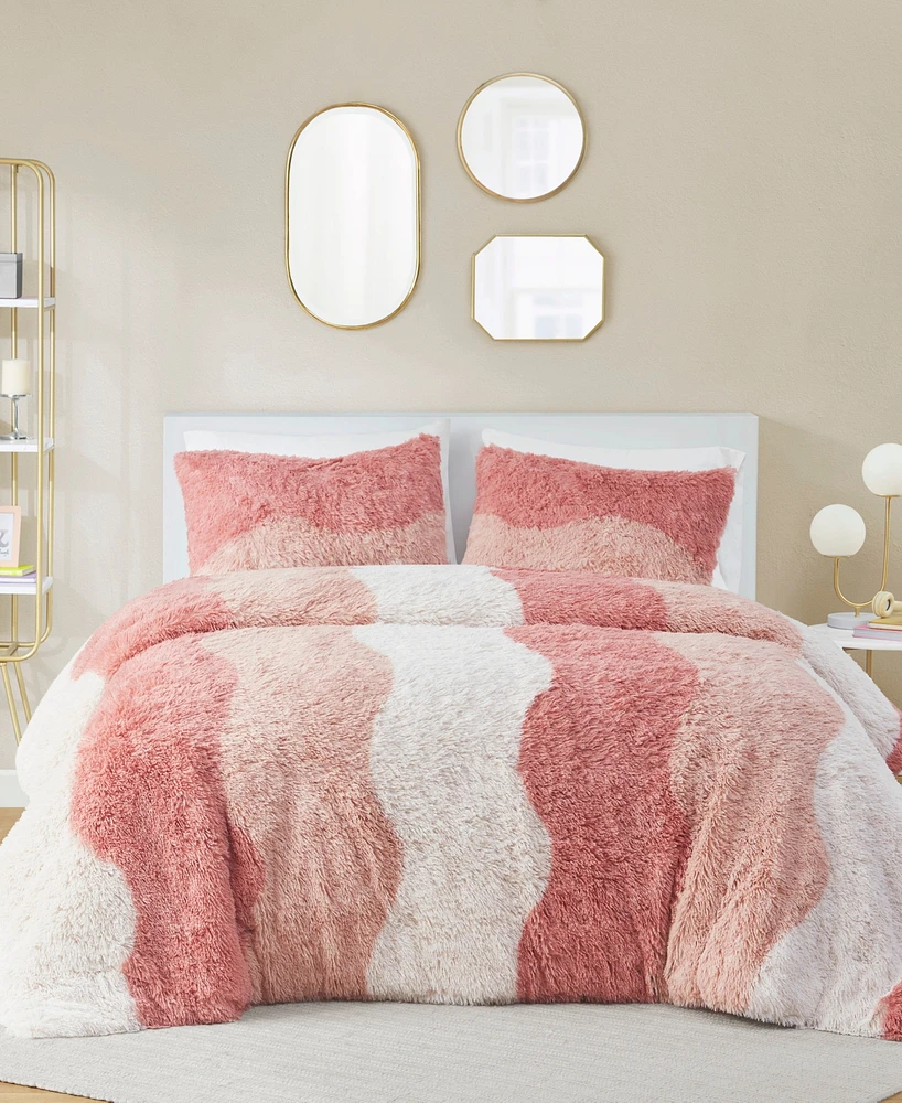 Intelligent Design Cassie Faux Fur 3-Pc. Duvet Cover Set, King/California King