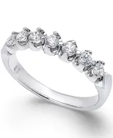 Certified Diamond Scalloped Ring (1 ct. t.w.) 14k White Gold