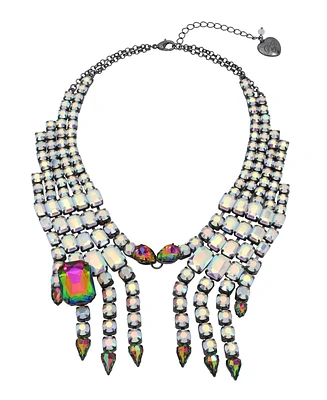 Betsey Johnson Faux Stone Skeleton Hand Statement Necklace