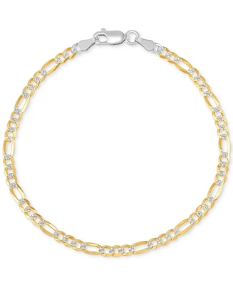 Figaro Link Two-Tone Chain Bracelet in Sterling Silver & 18k Gold-Plate