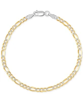 Figaro Link Two-Tone Chain Bracelet in Sterling Silver & 18k Gold-Plate