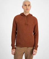 Sun + Stone Men's Ribbed Hooded Sweater, Created for Macy's