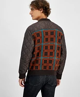 Sun + Stone Men's Plaid Mixed-Media Jacket, Created for Macy's