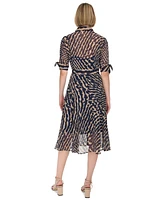 Calvin Klein Women's Printed Collared Midi Shirtdress