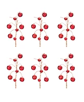 Slickblue Set of 6 Red Sleigh Bell Sprays for Festive Decorations