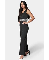 Bebe Women's Embellished Wide Leg Jumpsuit