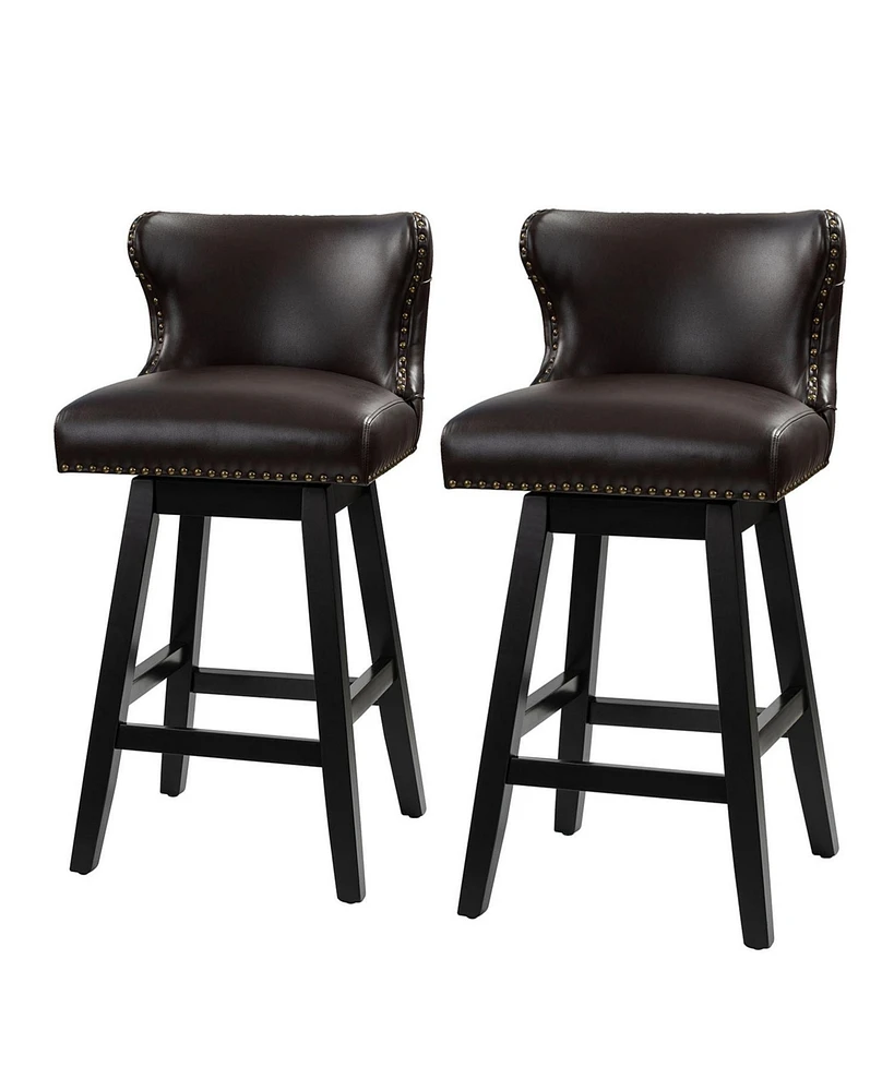 Hulala Home Jordan Classic Tufted Swivel Bar & Counter Stool (Set of 2)