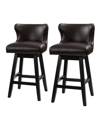 Hulala Home Jordan Classic Tufted Swivel Bar & Counter Stool (Set of 2)
