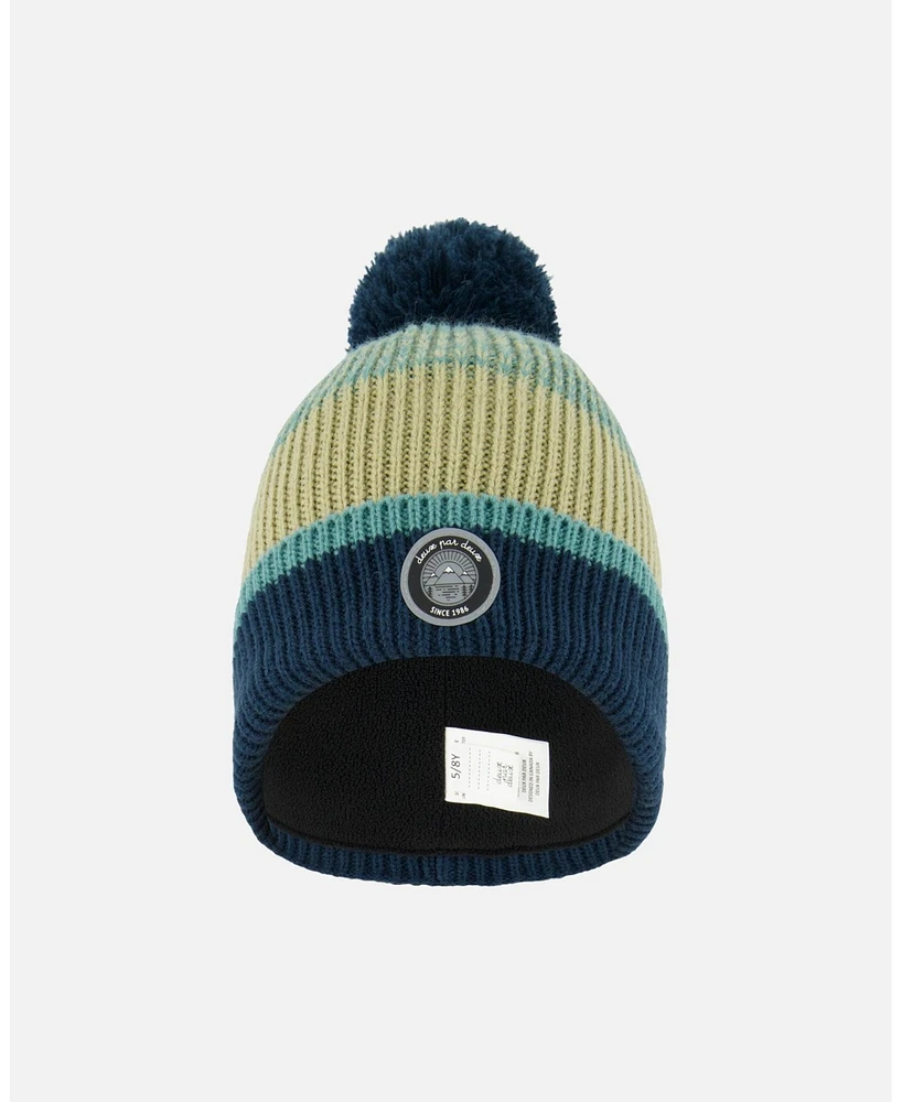 Deux par Boy Knit Hat Blue, Green And Gray - Toddler|Child