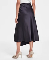 I.n.c. International Concepts Women's Asymmetric Satin Skirt, Created for Macy's