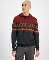 Sun + Stone Men's Fair Isle Pullover Hoodie Sweater, Created for Macy's