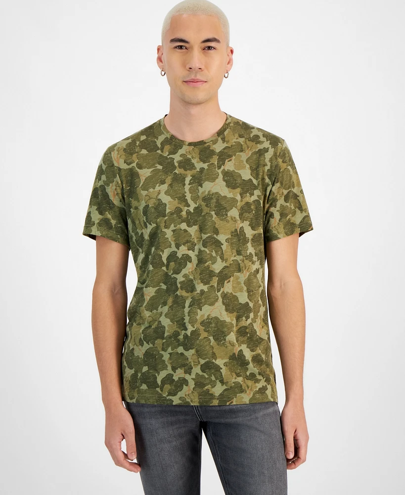 Sun + Stone Men's Regular-Fit Camo T-Shirt, Created for Macy's