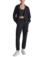 Dkny Sport Women's Rhinestone Logo Full-Zip Hoodie