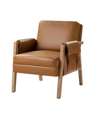 Hulala Home Olivia Farmhouse Armchair with Solid Wood Frame